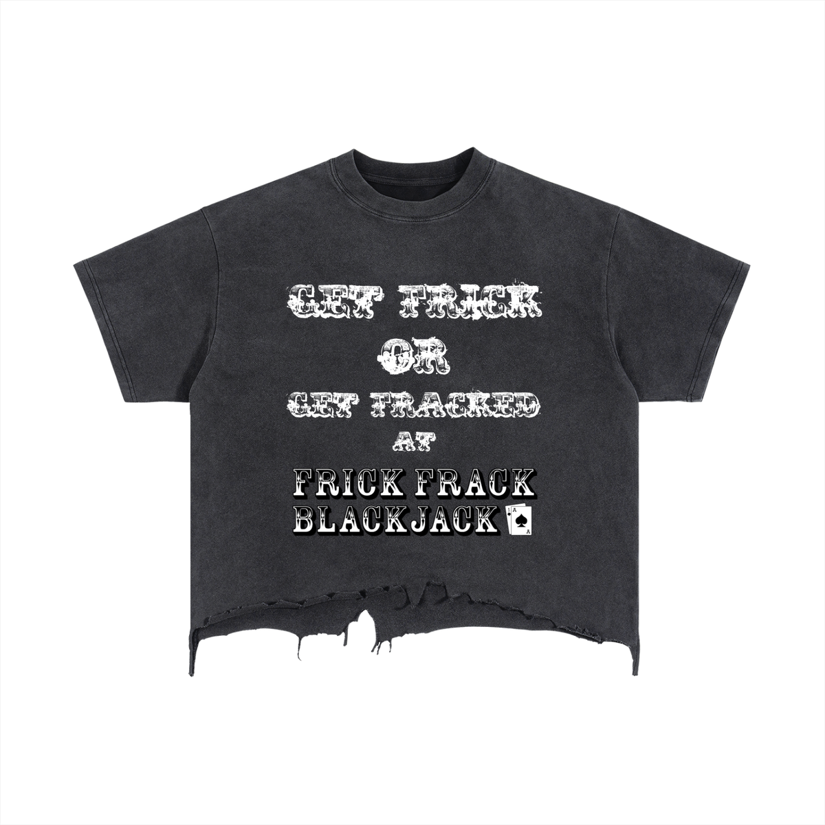 Vintage Wash Boxy Distressed Hem T-Shirt